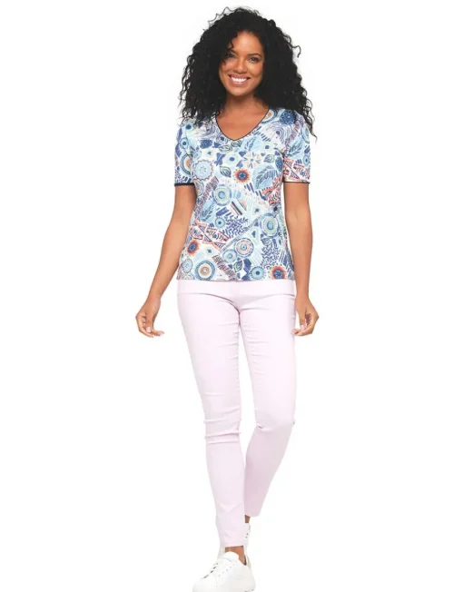 T-shirt motif bleu