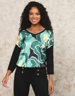 T-shirt motif vert noir