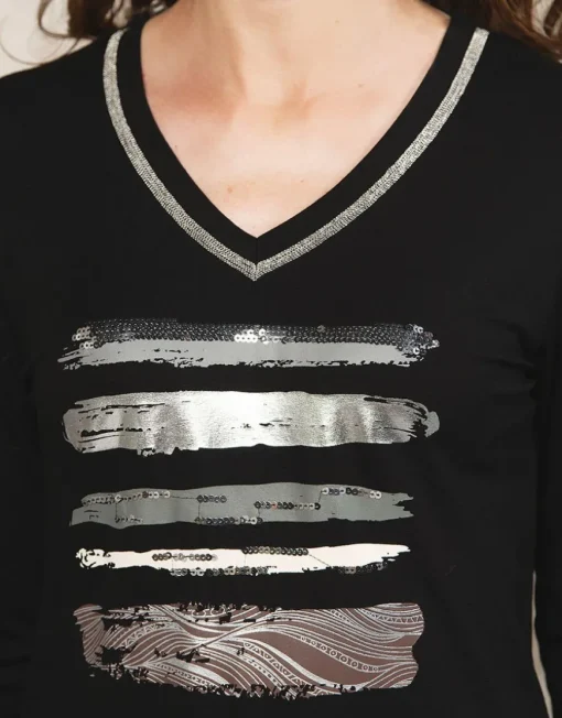 T-shirt noir fantaisie