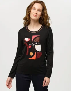 T-shirt noir motif pop