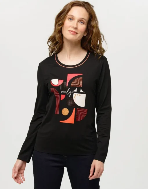 T-shirt noir motif pop