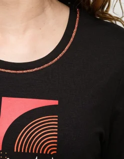T-shirt noir motif pop