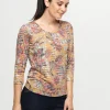 T-shirt ocre floral