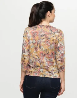 T-shirt ocre floral