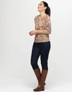 T-shirt ocre floral