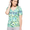 T-shirt vert imprimé