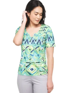 T-shirt vert imprimé