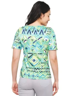 T-shirt vert imprimé
