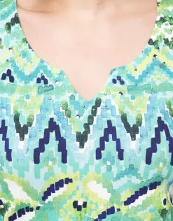 T-shirt vert imprimé
