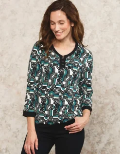 T-shirt vert noir motif