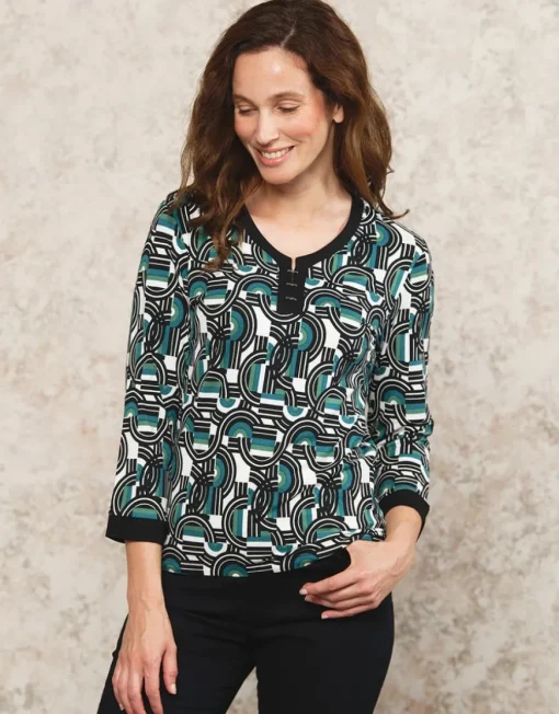T-shirt vert noir motif