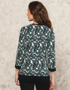 T-shirt vert noir motif