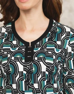 T-shirt vert noir motif