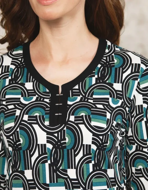 T-shirt vert noir motif