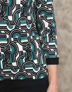 T-shirt vert noir motif