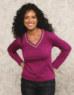 T-shirt violet coton