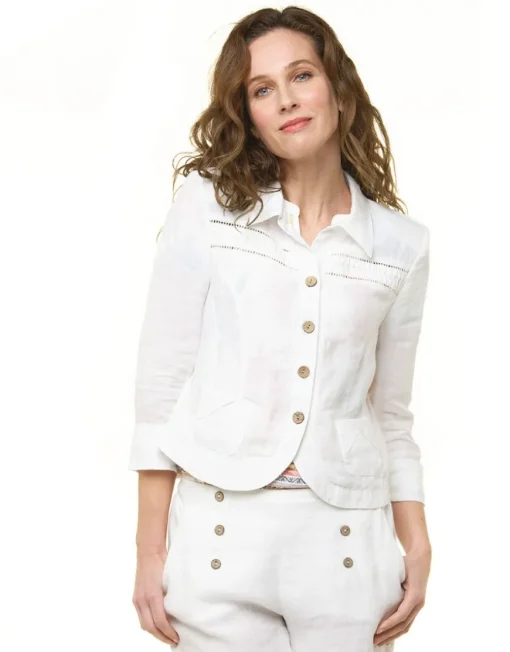 Veste 100% lin blanc