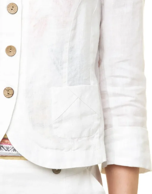 Veste 100% lin blanc