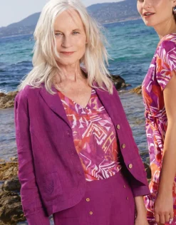 Veste 100% lin violet