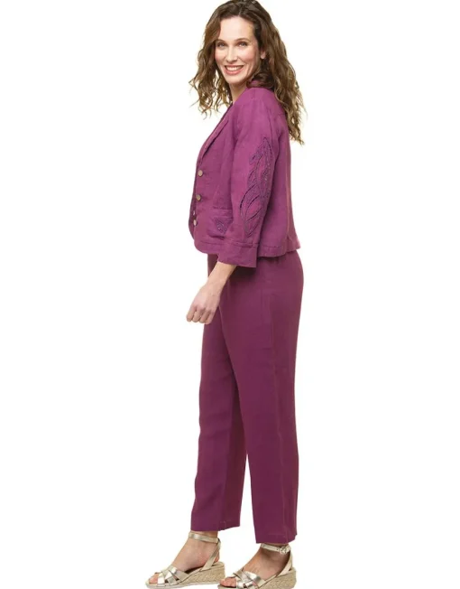 Veste 100% lin violet