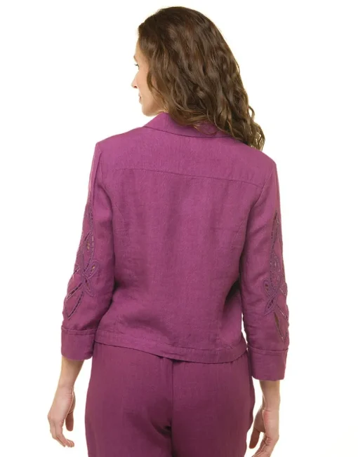 Veste 100% lin violet