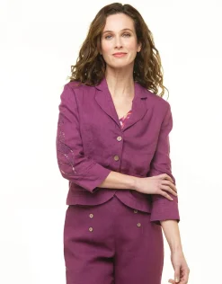 Veste 100% lin violet