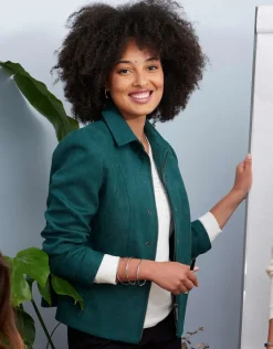 Veste aspect suédine vert