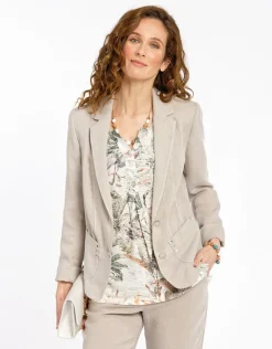 Veste beige col tailleur