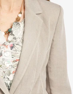 Veste beige col tailleur