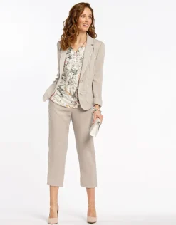 Veste beige col tailleur