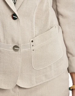 Veste beige col tailleur