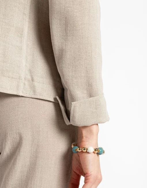 Veste beige col tailleur