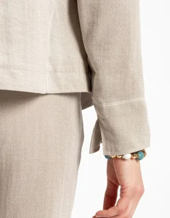 Veste beige col tailleur