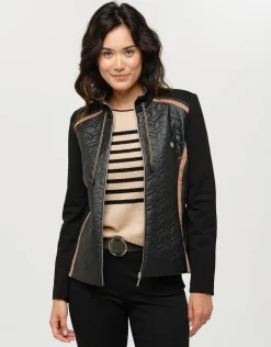 Veste bi-matière noir