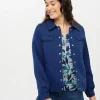 Veste boutonnée bleu