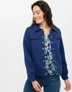 Veste boutonnée bleu