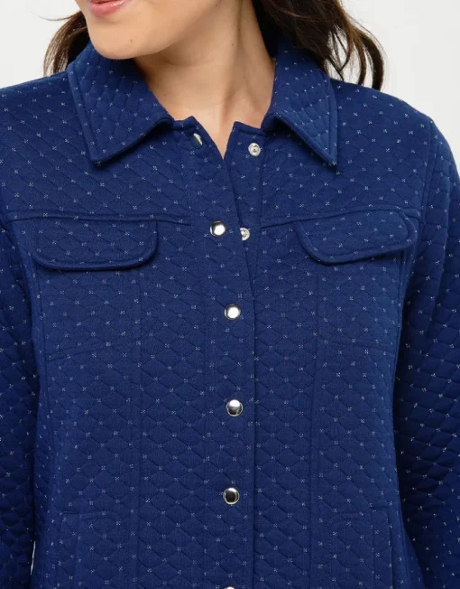 Veste boutonnée bleu