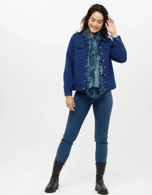 Veste boutonnée bleu