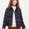 Veste carreaux bleu laine