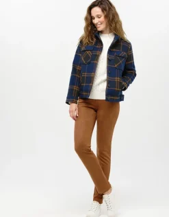 Veste carreaux bleu laine
