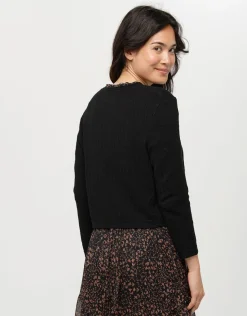 Veste courte maille noire