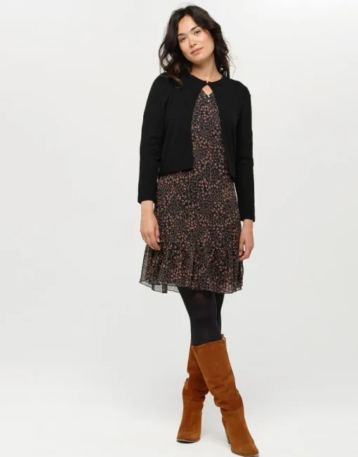 Veste courte maille noire