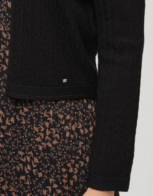 Veste courte maille noire