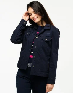 Veste courte marine coton