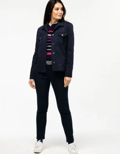 Veste courte marine coton