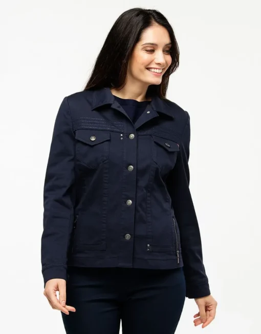 Veste courte marine coton