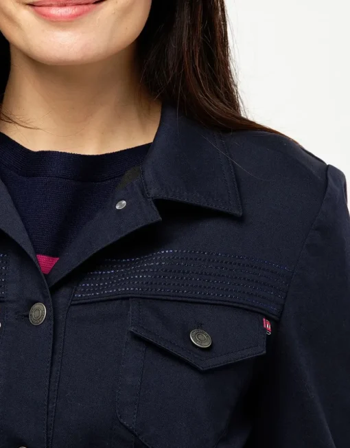 Veste courte marine coton