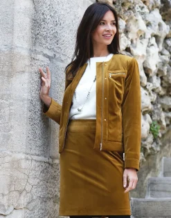 Veste en velours ocre