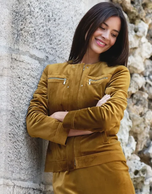 Veste en velours ocre