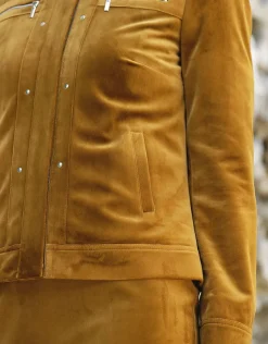 Veste en velours ocre